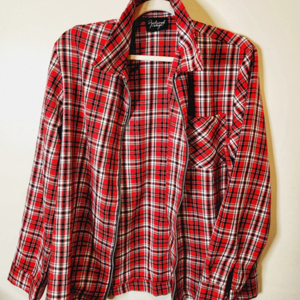 Reclaimed Vintage Plaid Viscose Jacket (Small)
